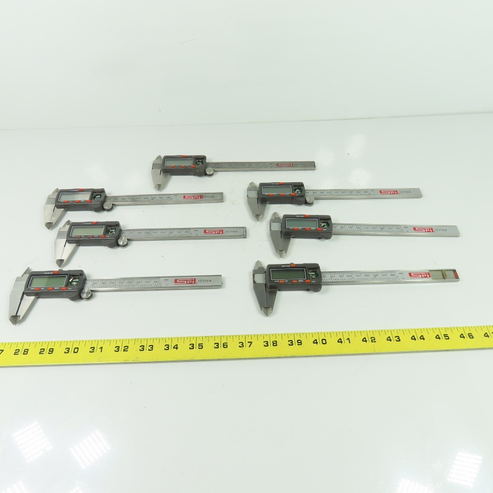 SPI 15-719-8 Electronic Dial Caliper 0-6" 0-150mm Lot Of 7 (For Parts Or Repair)