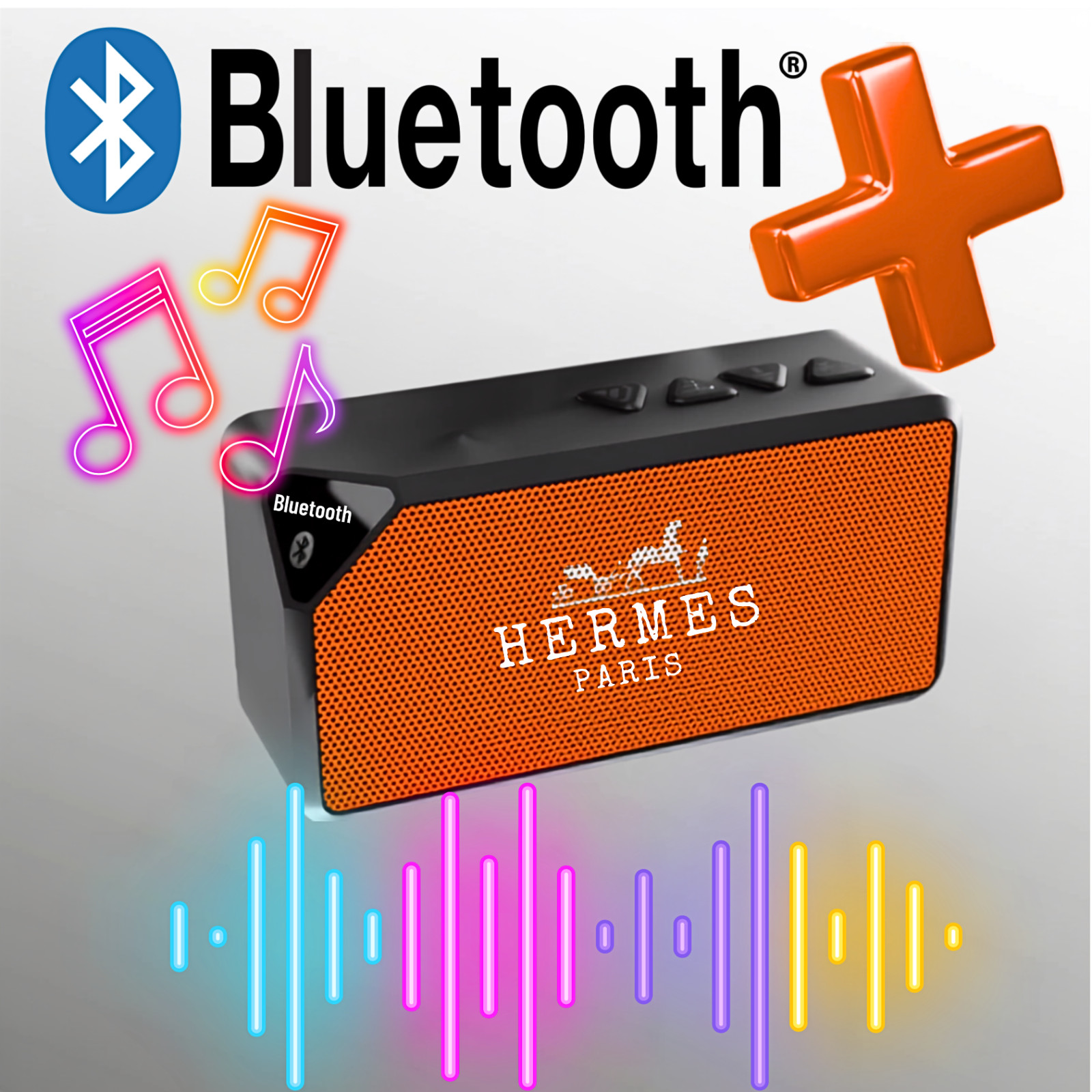 HERMES Logo Bluetooth Speaker | Orange Portable Speaker