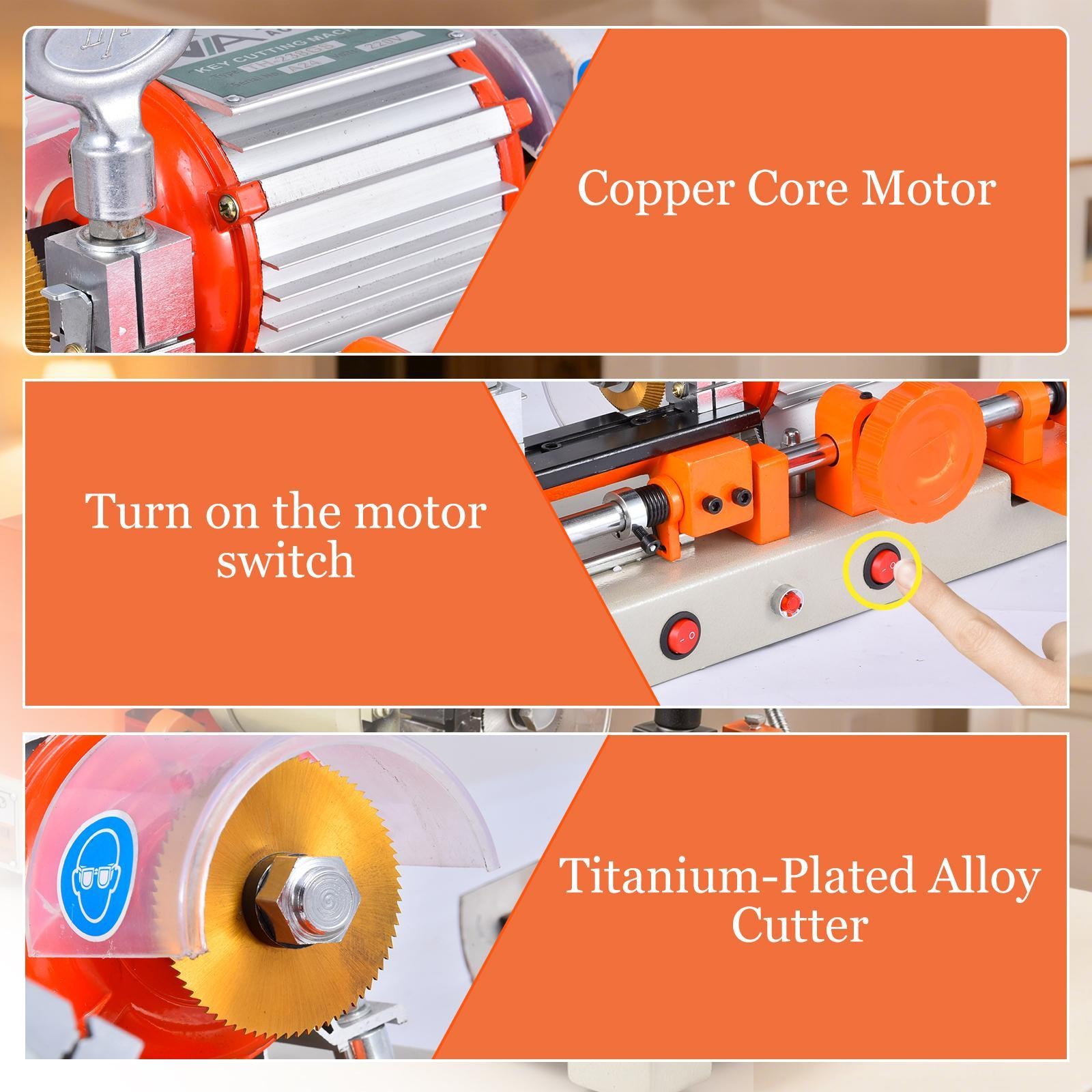 Multifunctional 2 Head Key Duplicating Machine Key Cutter Copier Locksmith Tool