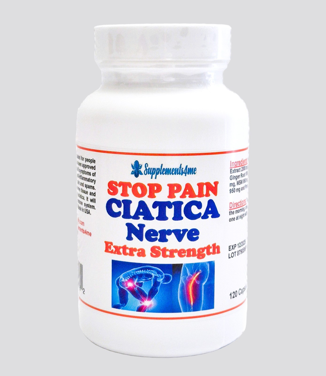 NATURAL HELP FOR Arthritis Rheumatoid & HIP JOINT PAIN - 120 CAPSULES - MADE USA