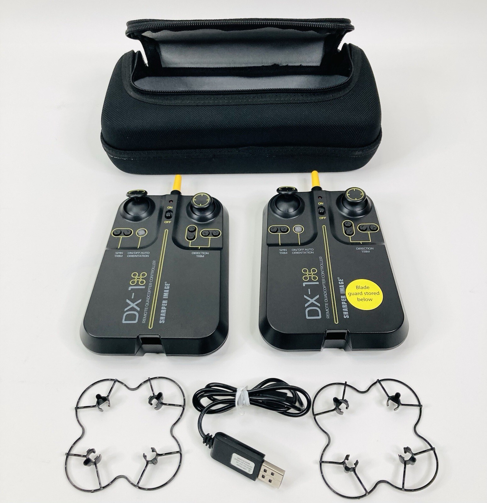 Sharper Image Auto Pilot DX-1 Micro Drone X2 Drones w/ Controllers Case Working