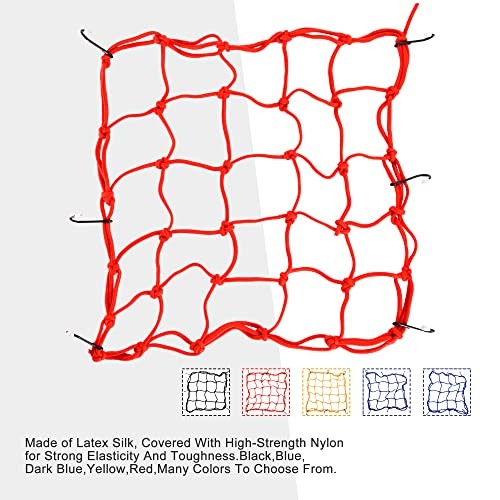 15" x 15" Elasticated Bungee Luggage Cargo Net with Hooks Hold Down for