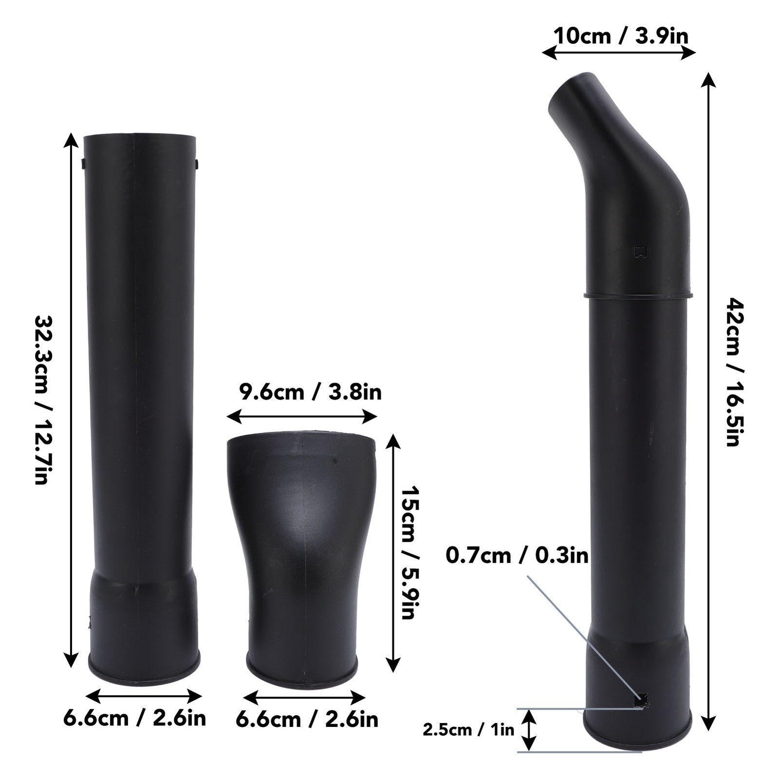 Leaf Blower Nozzles ABS Flat End Handheld Car Drying Nozzle Attachments