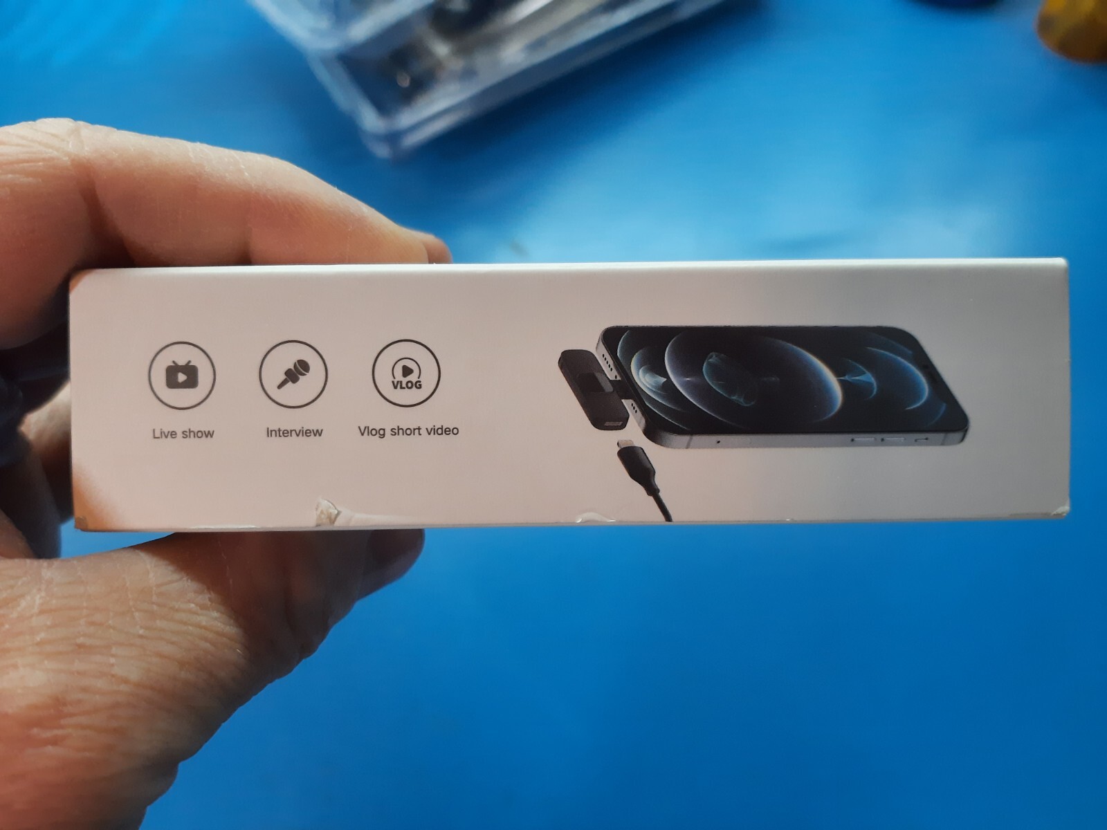 PQRQP Wireless Lavalier Microphone for iPhone (USB-C charging) NEW Open Box