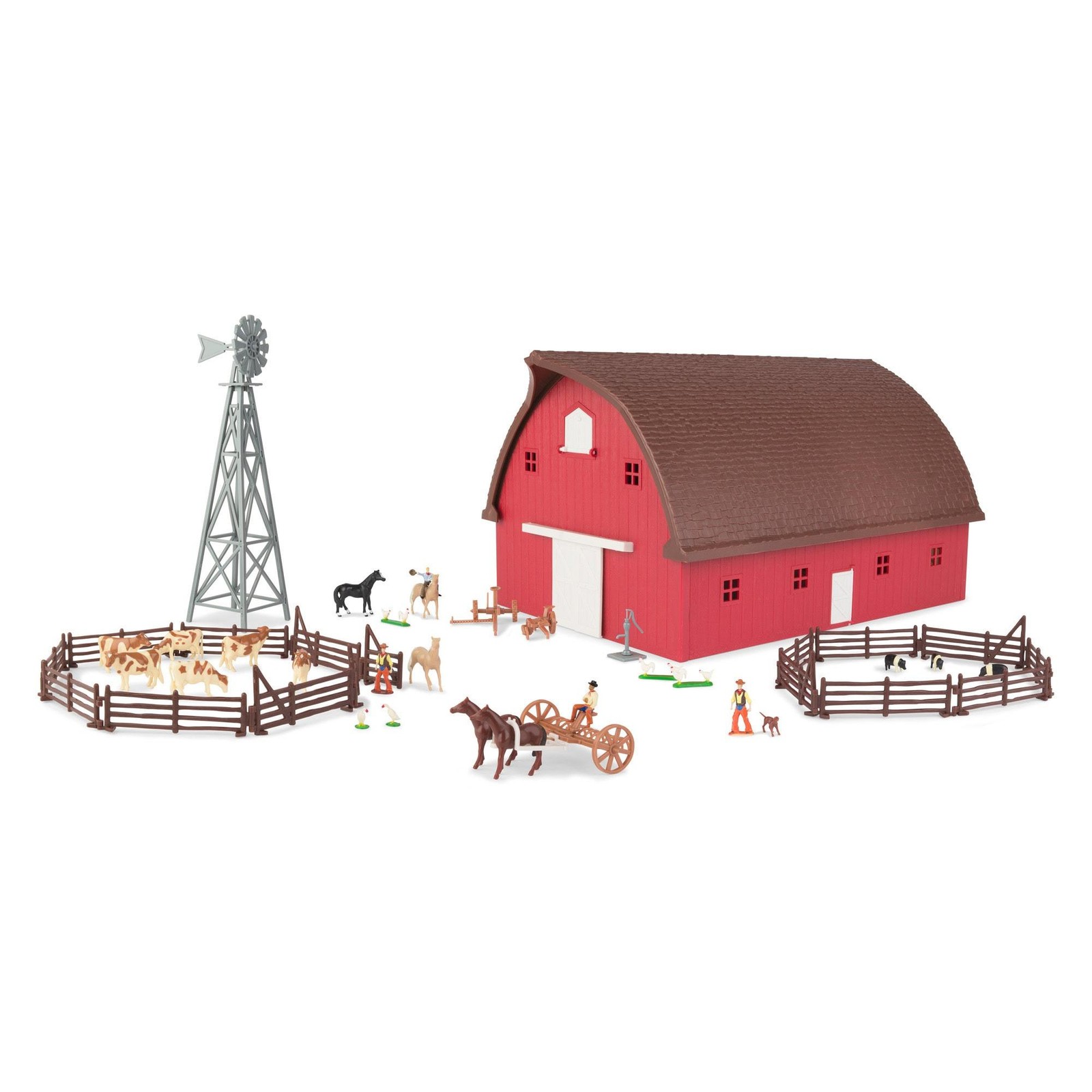 1/64 Farm Country Gable Barn Set w/ Barn Windmill Animals Fence by ERTL ZFN46765