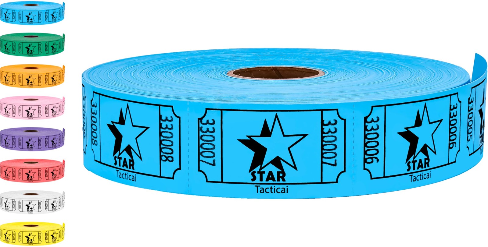 Tacticai 1000 Star Raffle Tickets, Single Roll, Blue