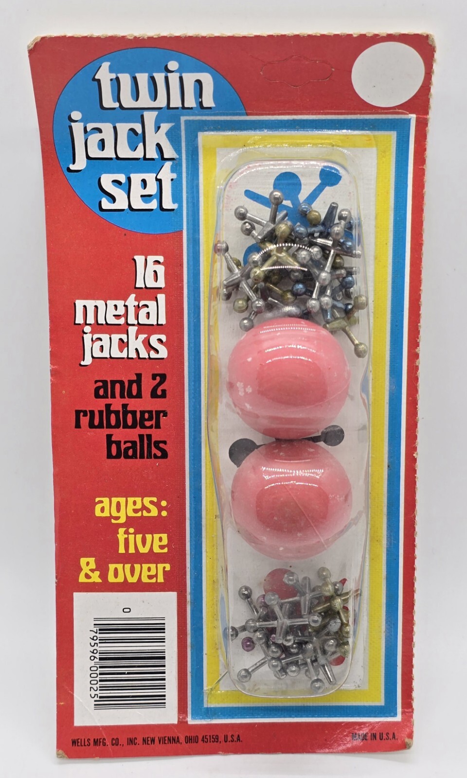 Rare Vintage Wells Twin Jack Set Metal 16 Jax 2 Balls New Sealed Toy NIB