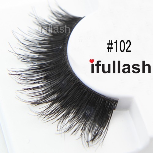 #102 6,12 Pairs ifullash 100% Human Hair False Black Eyelashes