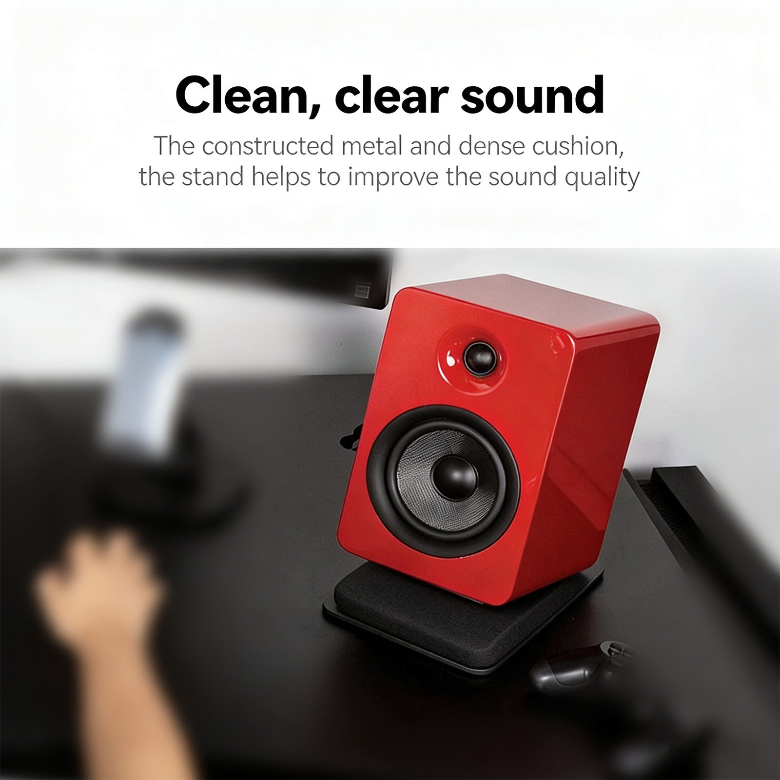 2pcs Desk Speaker Stand Minimalist Design For Bookshelf Speakers Aluminum For