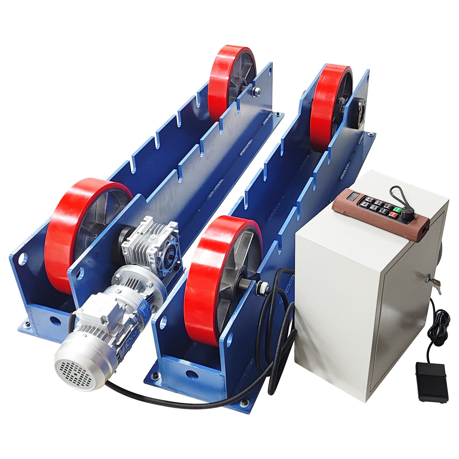 3 Ton Remote Controlled Adjustable Single Motor Welding Rotator w Rubber Wheel