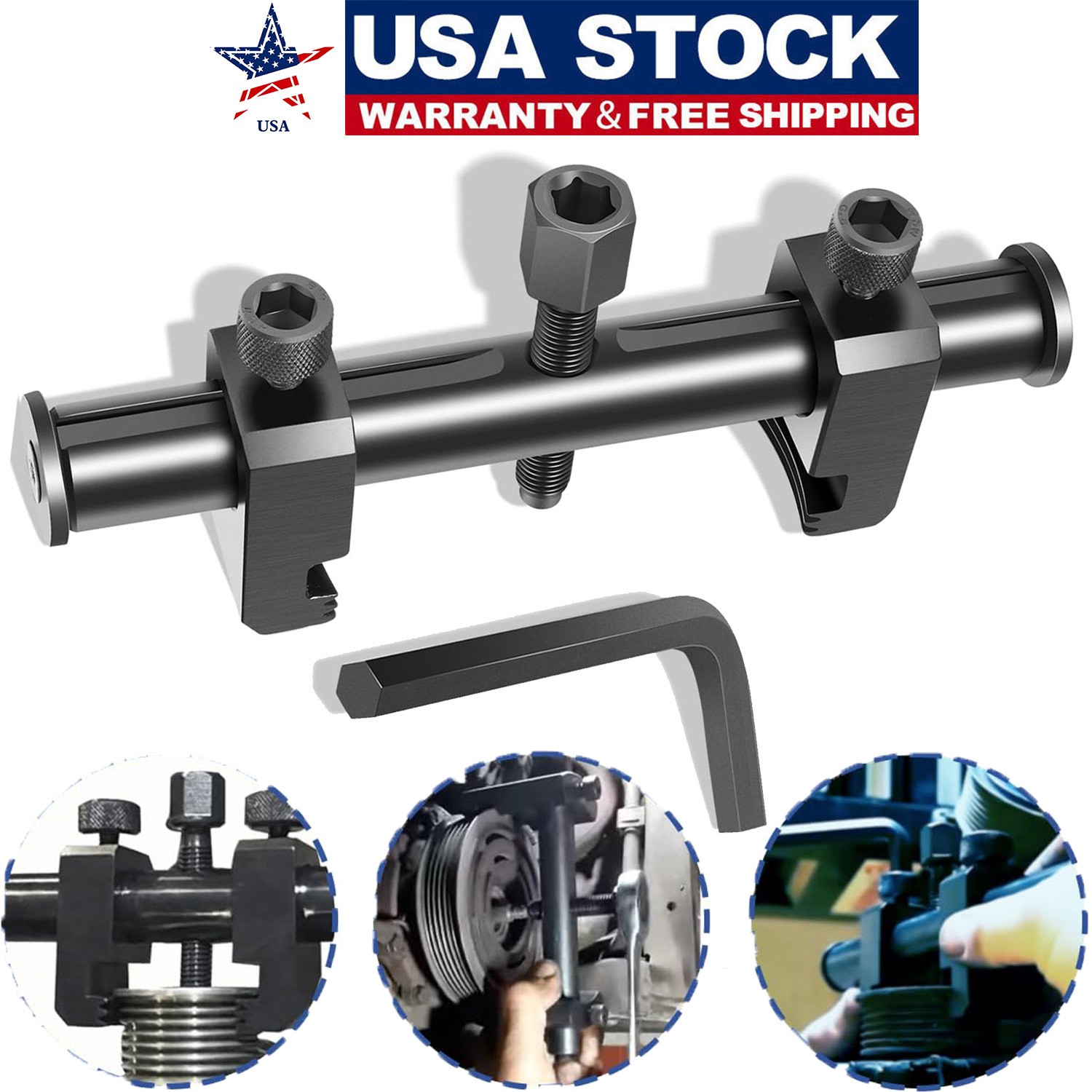 Universal Ribbed Drive Pulley Crankshaft Remover Tool Puller for A/C Unit Pumps