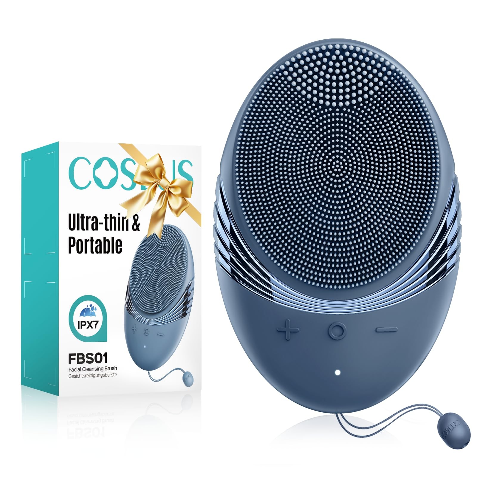 COSLUS FBS01 Facial Cleansing Brush Face Scrubber: Portable Navy Blue