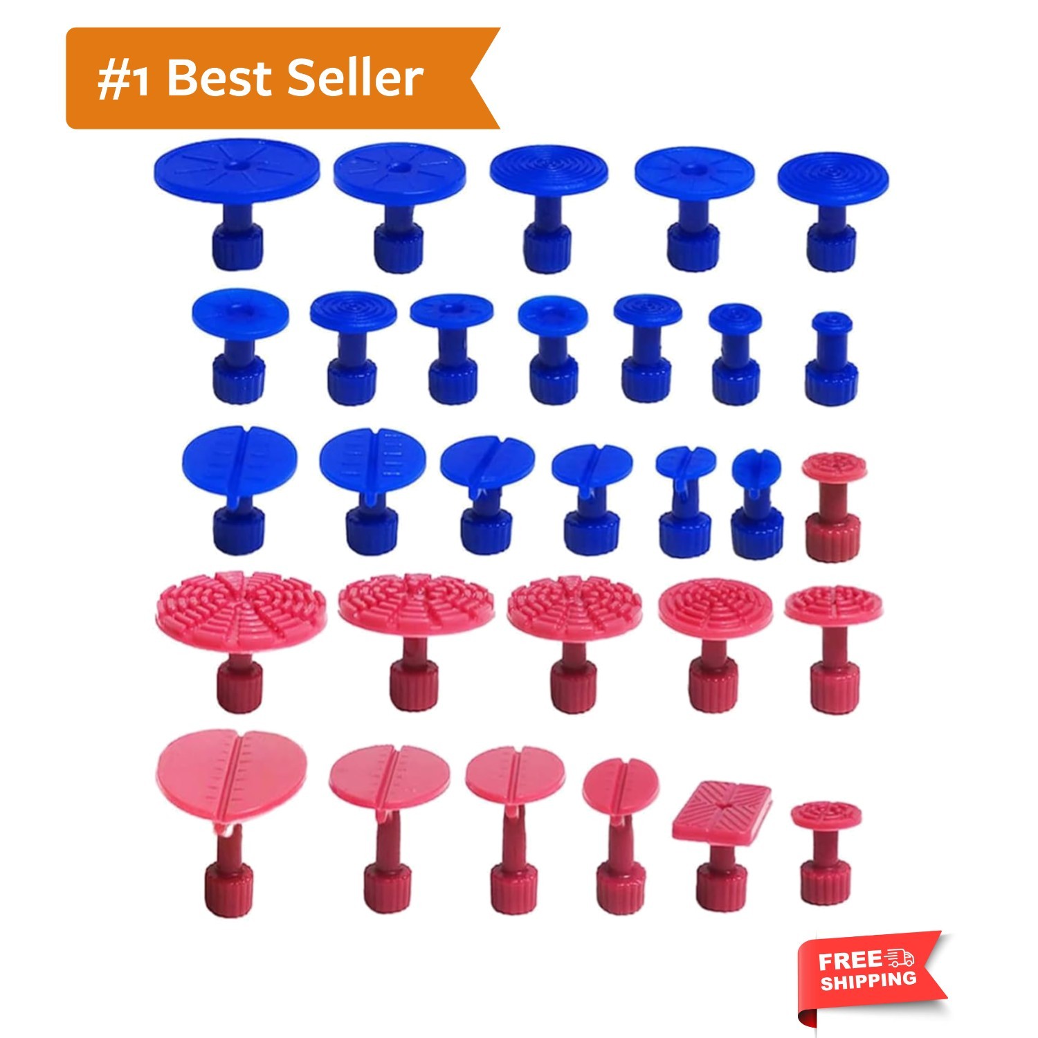 30Pcs Car Body Paintless Kit Puller Tabs Dent Repairs Tool Set Suction Cup Gl...