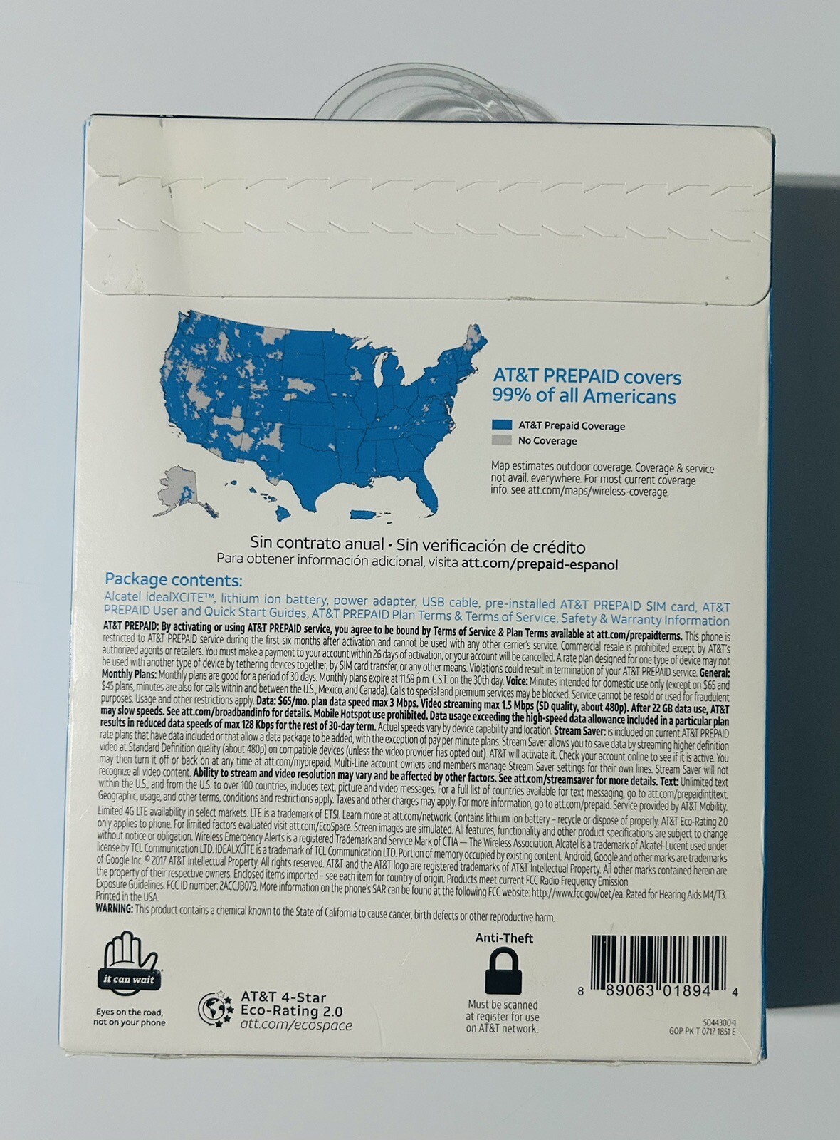 Prepaid AT&T Prepaid Unlimited Data Alcatel Ideal 8GB