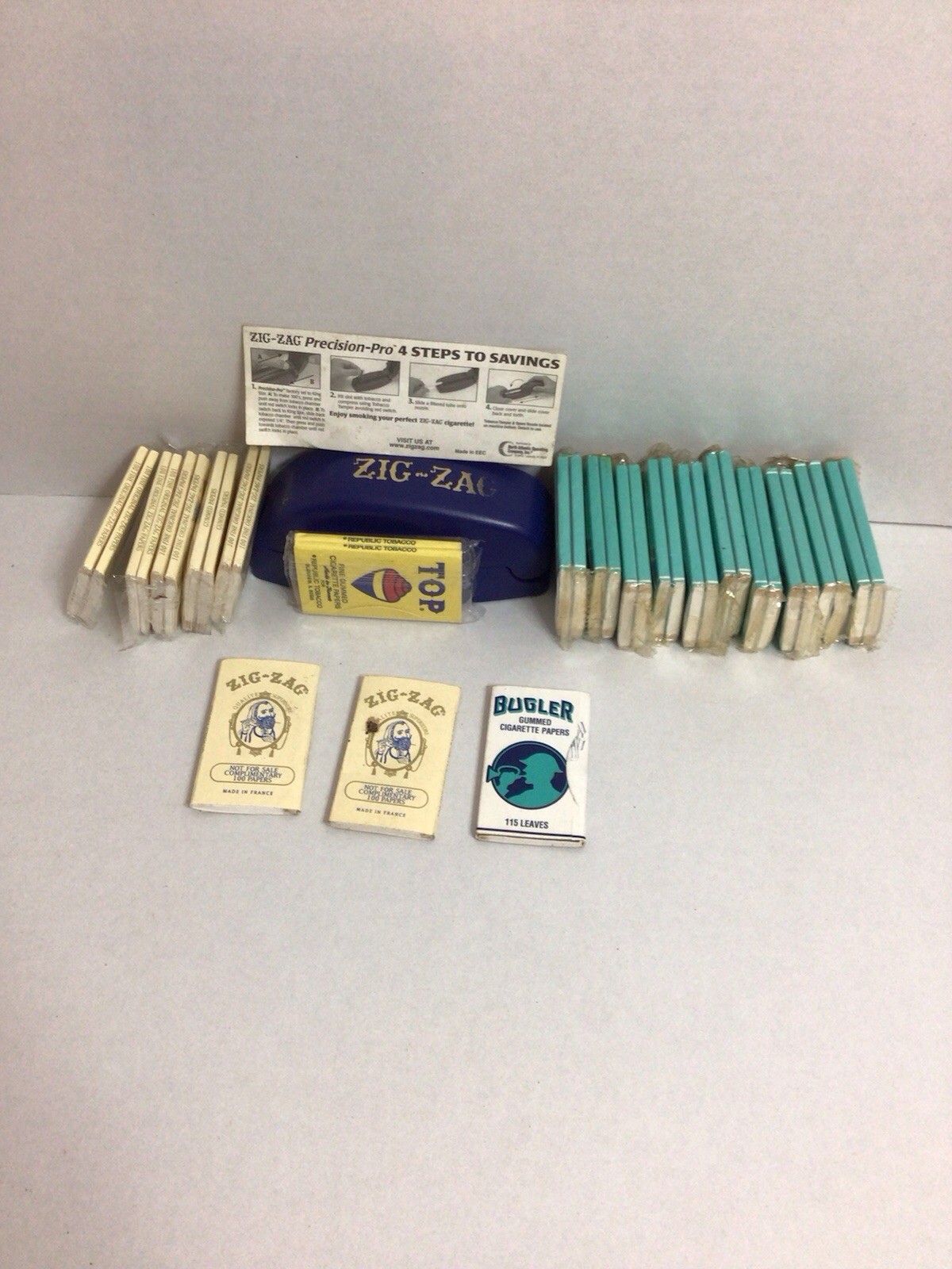 Zig-Zag Precision-Pro Rolling Machine, Plus Papers & Tobacco Tins, Bugler, 35pks