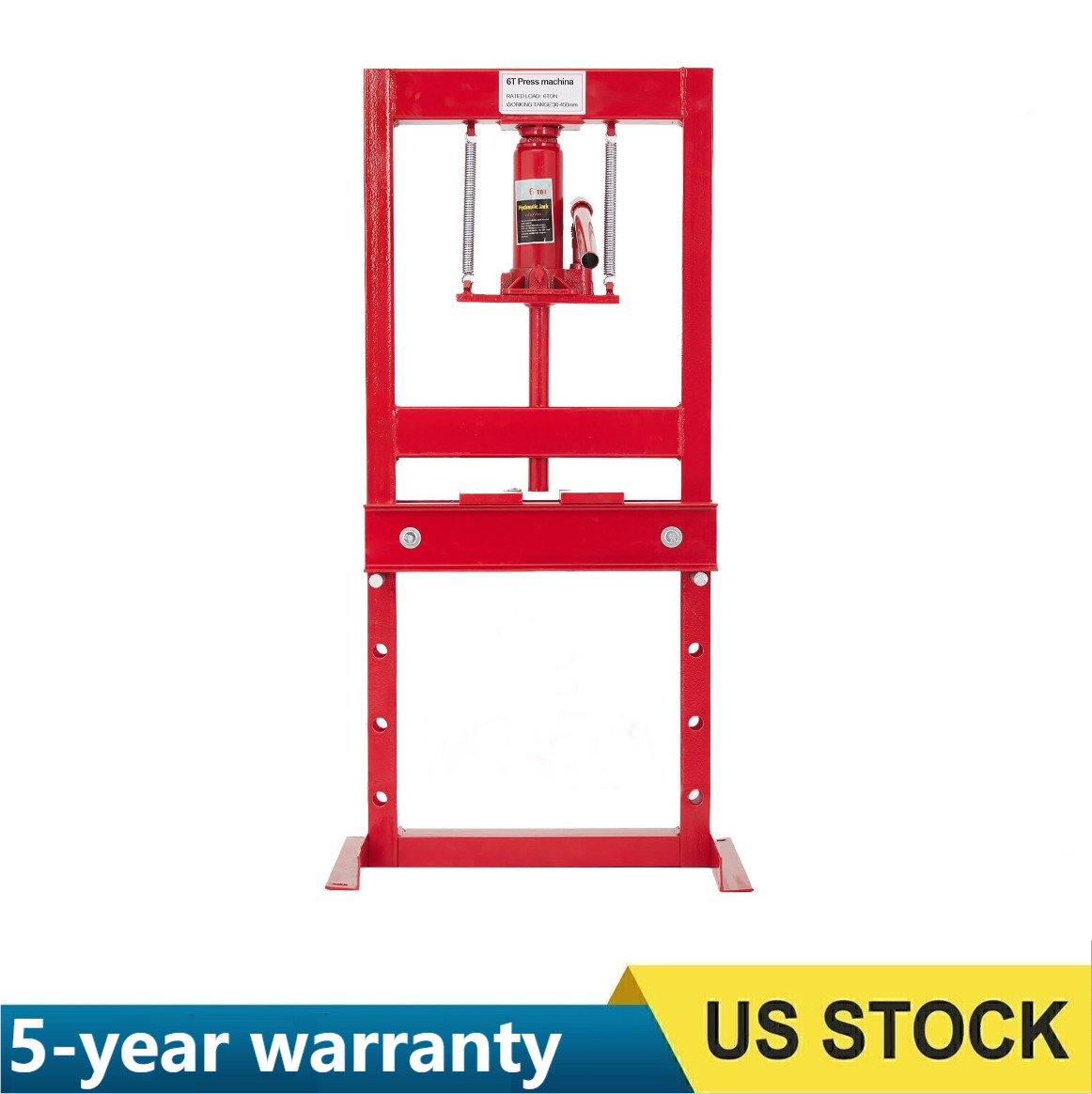 ⭐6 Ton Hydraulic Shop Press H-Frame Bearing Press Adjustable Benchtop Work Table