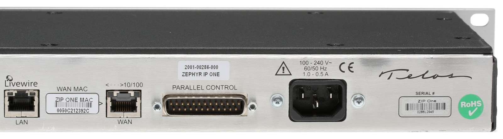 Telos Z/IP ONE Remote Studio Codec Audio Over IP Internet Transmission Endpoint