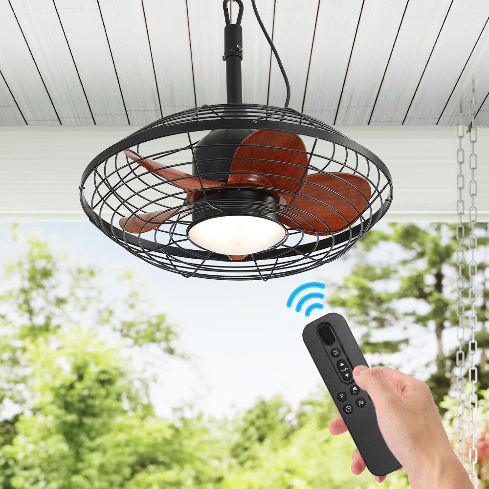 Outdoor Ceiling Fans w/ Light 20'' Wet Rated Gazebo Fan Remote Hanging Fan Patio