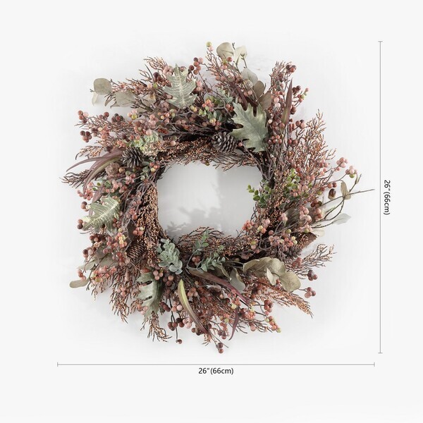 Safavieh FAUX 26" BERRY & ACORN WREATH, Reduced Price 2172733662 FXP1043A