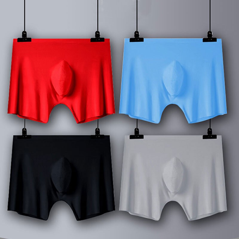 🔥 Mens Ice Silk Seamless Underwear Boxer Briefs Underpants Panties Breathable