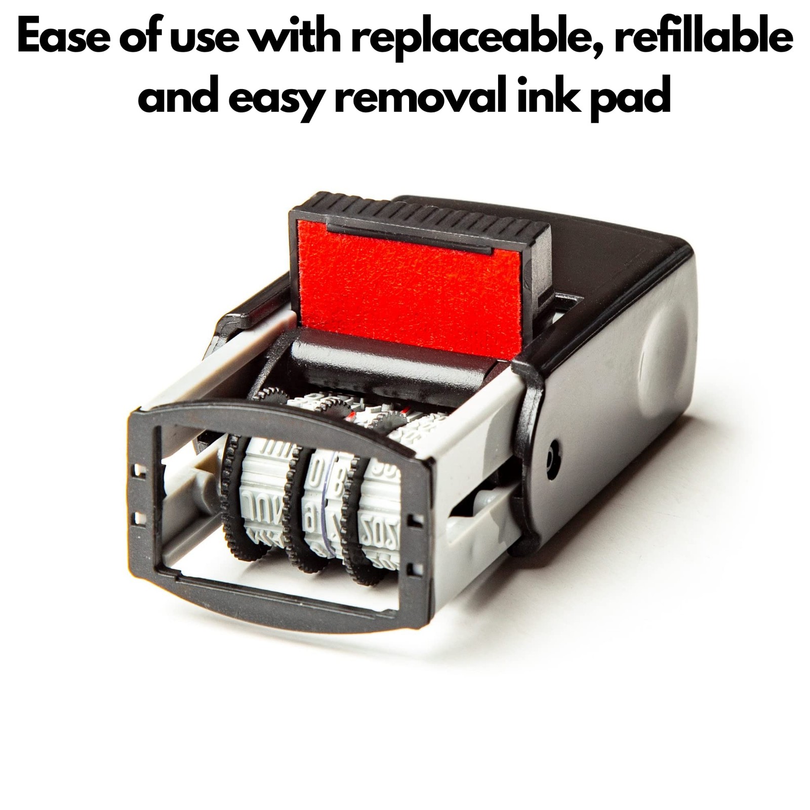 Self Inking Rubber Stamp, Phrase with Date Stamp, Refillable Office Supply Bu...