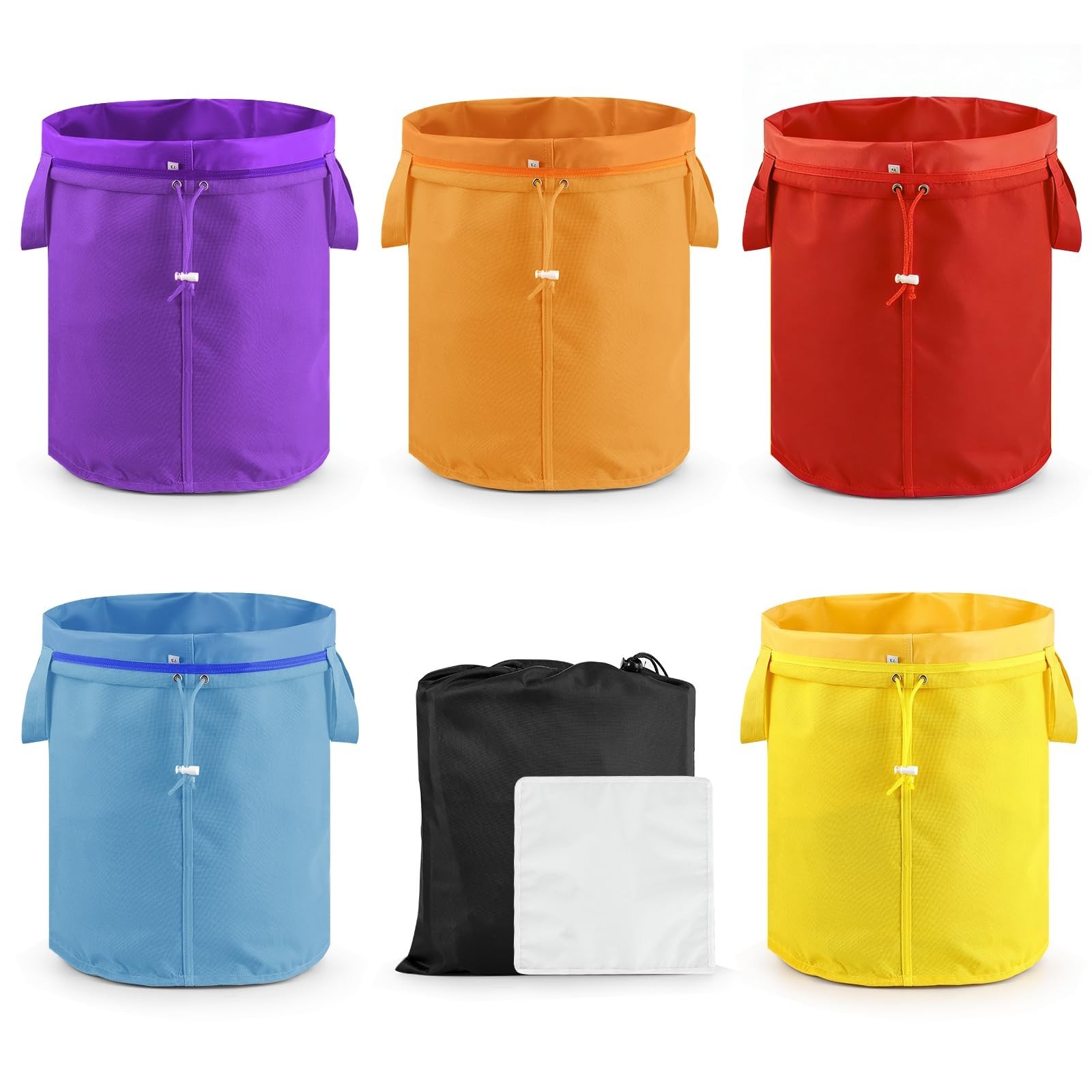 5 Gallon Filter Bag, 5 Pack Mesh Filter Bags with Handle 25-220 Micron Bags f...