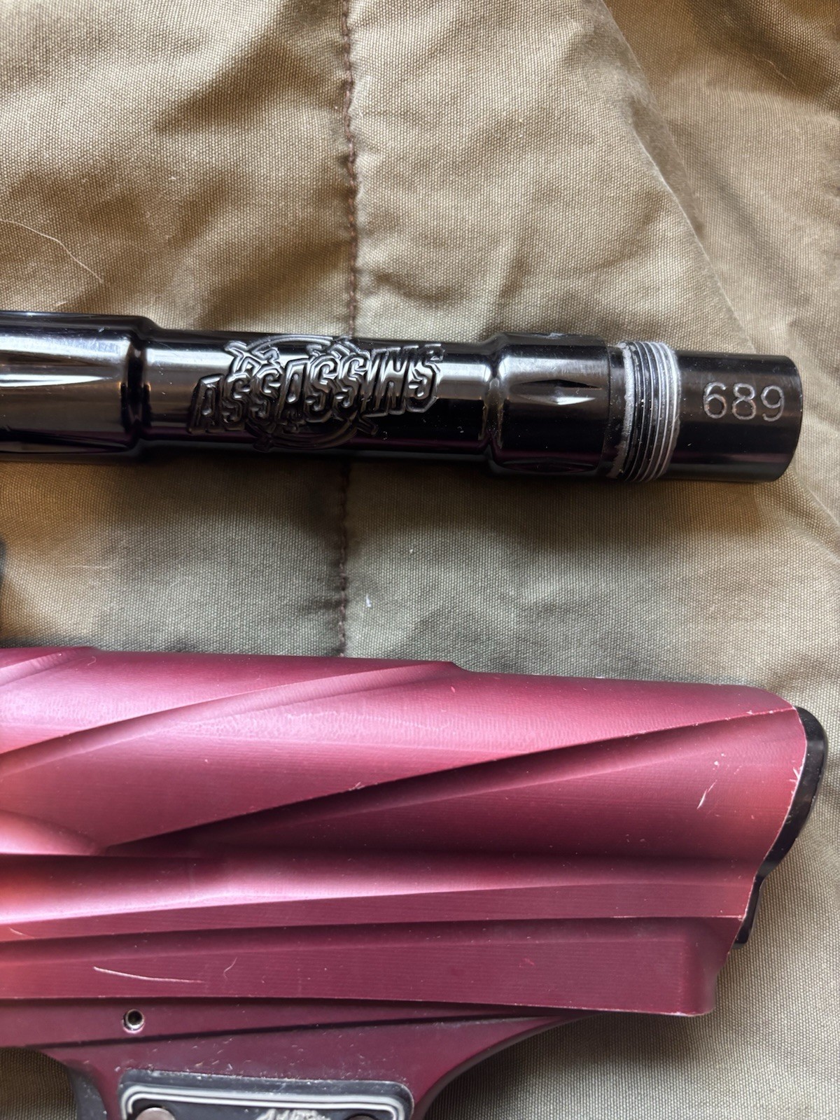 Bob Long Electronic Paintball Marker Maroon & Black with 689 Barrel