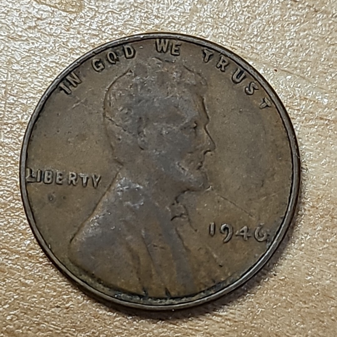 1946 Wheat Cent Obverse Lamination Error *R47