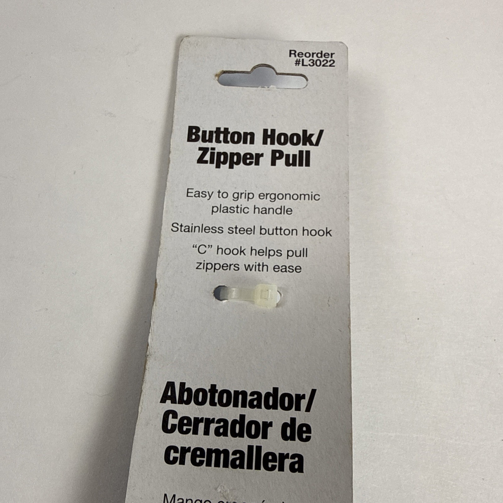 Button Hook Zipper Pull Dressing Aid Essential Medical Supply Handle L3022