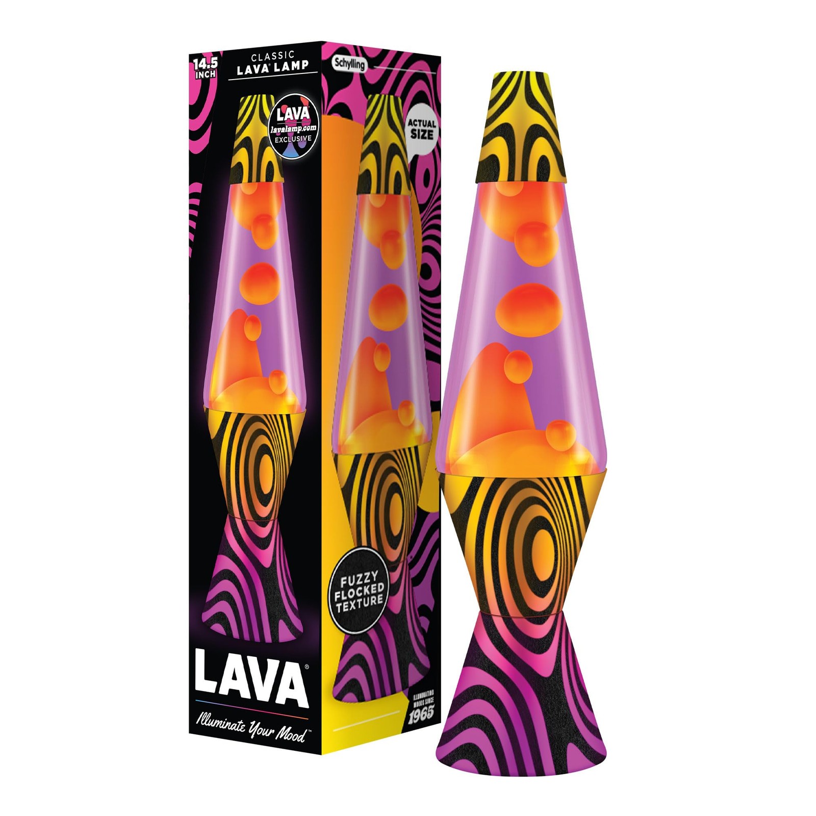 Lava® Lamp - 14.5'' Groovy Gradient 14.5'', Yellow Wax and Purple Liquid