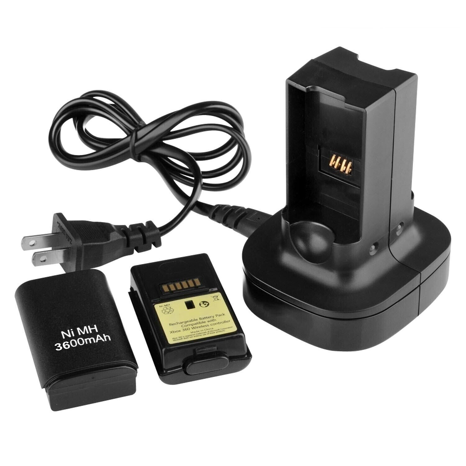 2 PCS Battery Pack & Charger Dock For Microsoft Xbox 360 Wireless Controller