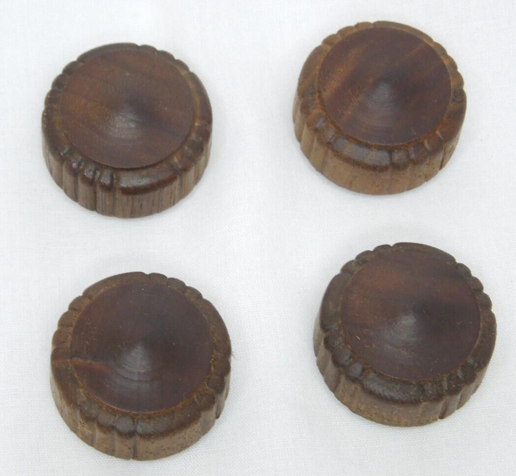 Antique Wood Radio Knob Set of 4 for Tube Radio L