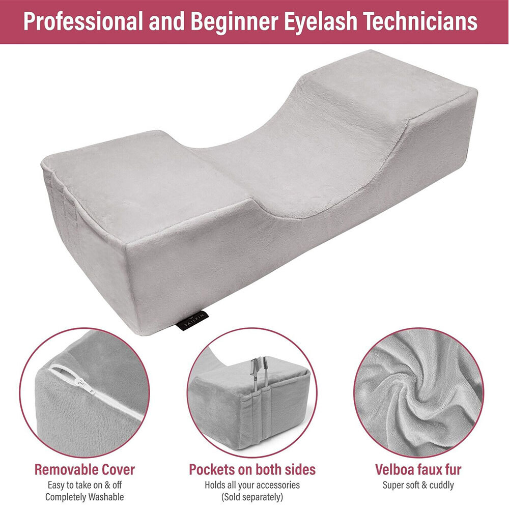Grey Lash Pillow Eyelash Extension U-Shaped Head Support With Soft Memory Foam