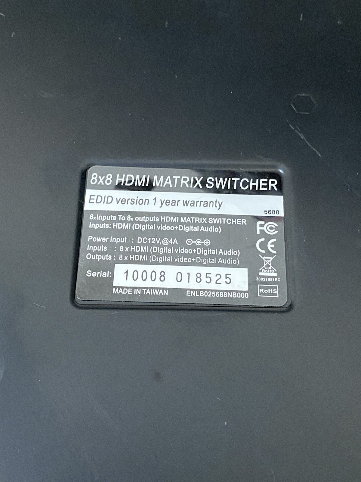 8x8 HDMI Matrix Switcher