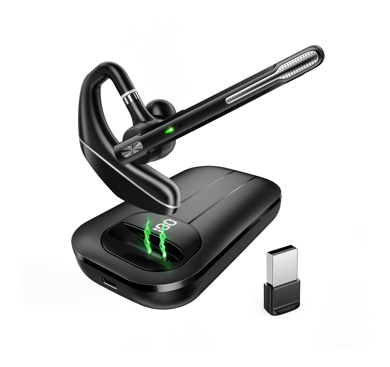 EKVANBEL Bluetooth Headset V5.3, Wireless Earpiece with 1000mAh Charging Case...