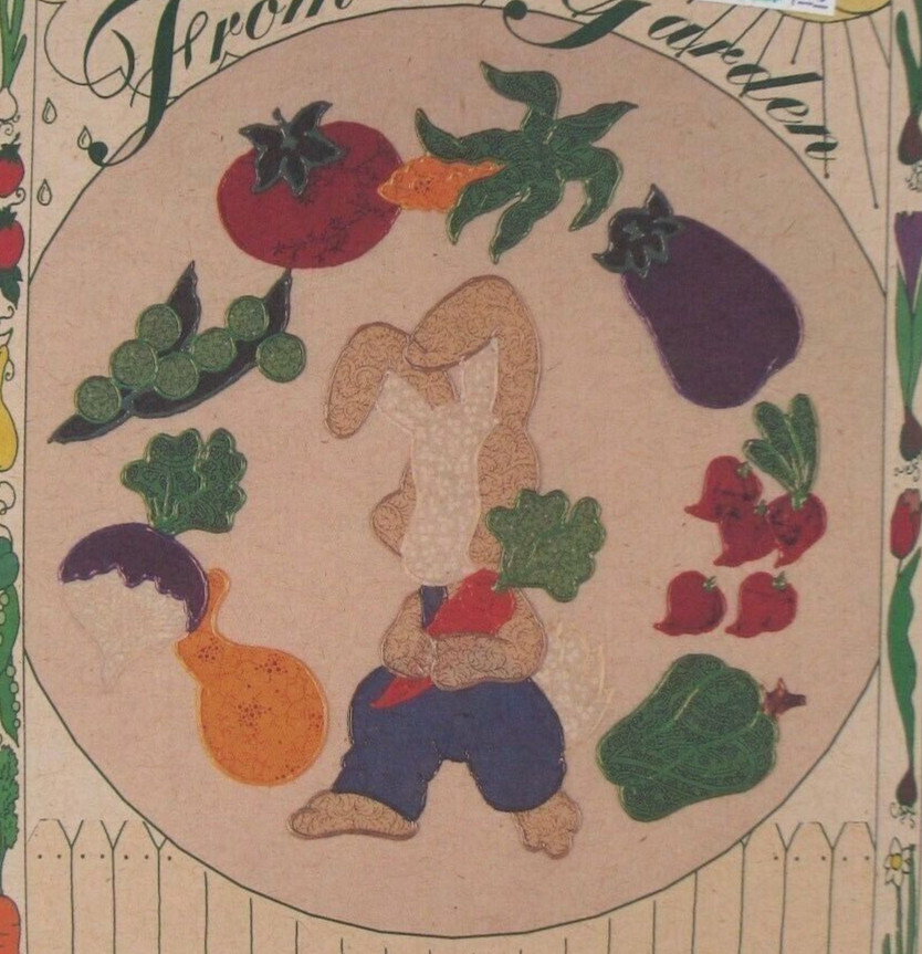 Vtg Rare From the Garden Iron-on 'Bunny Harvest' Applique Kit~What's New #52102