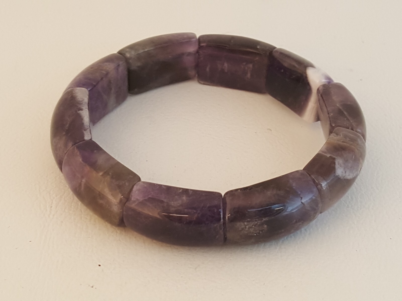 Amethyst stretch bracelet artisan handcrafted