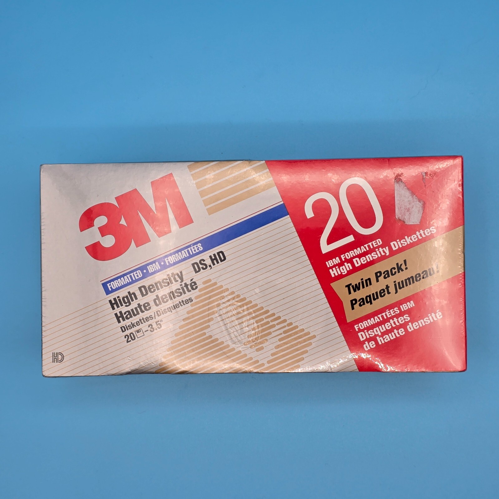 New 3M IBM Formatted DS HD 3.5 Floppy Diskettes 1994 Sealed Twin Pack - 20 Total