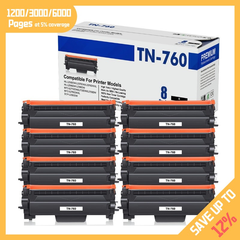 TN760 Toner Cartridge for Brother TN730 HL-L2395DW MFC-L2710DW DCP-L2550DW lot