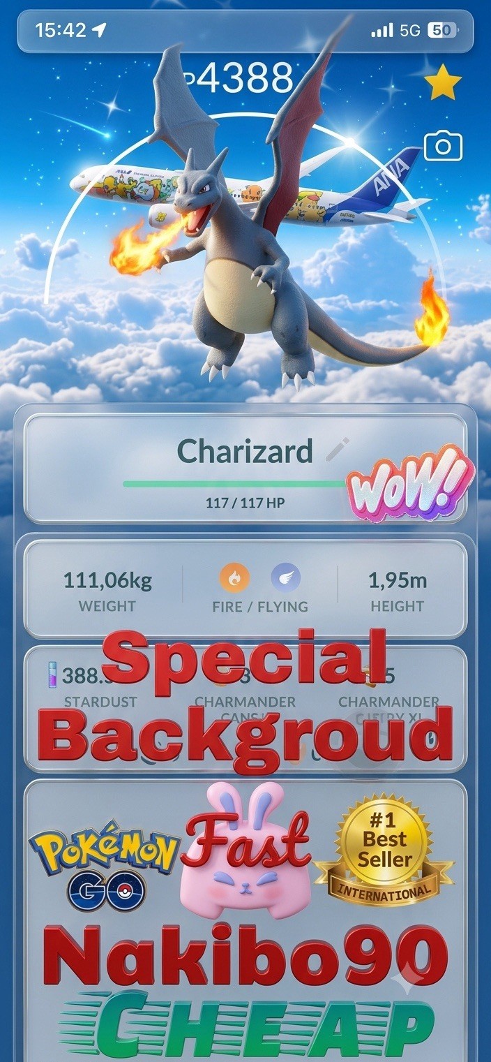 Pokemon✨Shiny Charizard Special Red Pokémon Jet Background✨ANA✨P’TC✨TRA DE✨Go✨