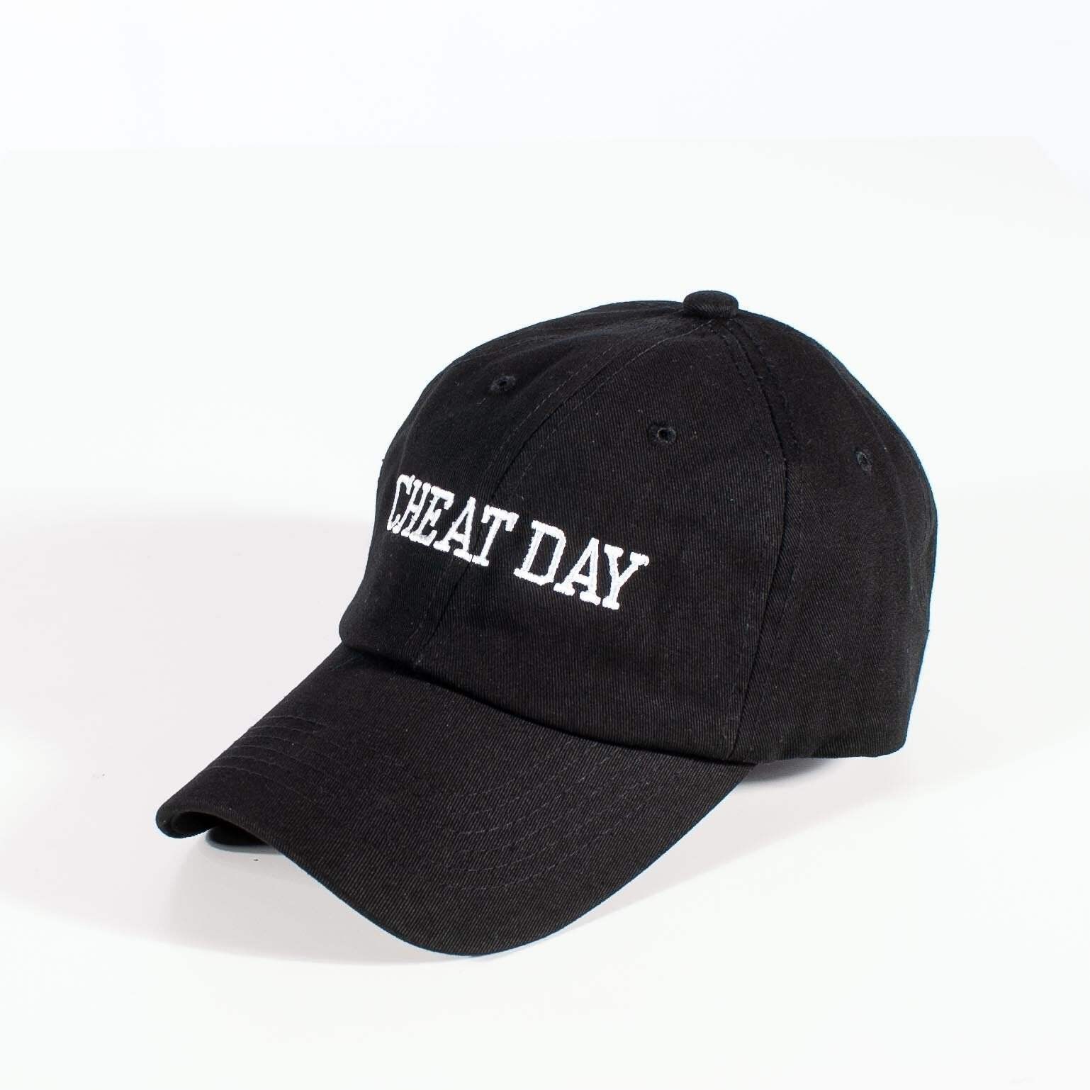CHEAT DAY (strapback cap) - dad baseball polo cotton hat - Black White Grey Red