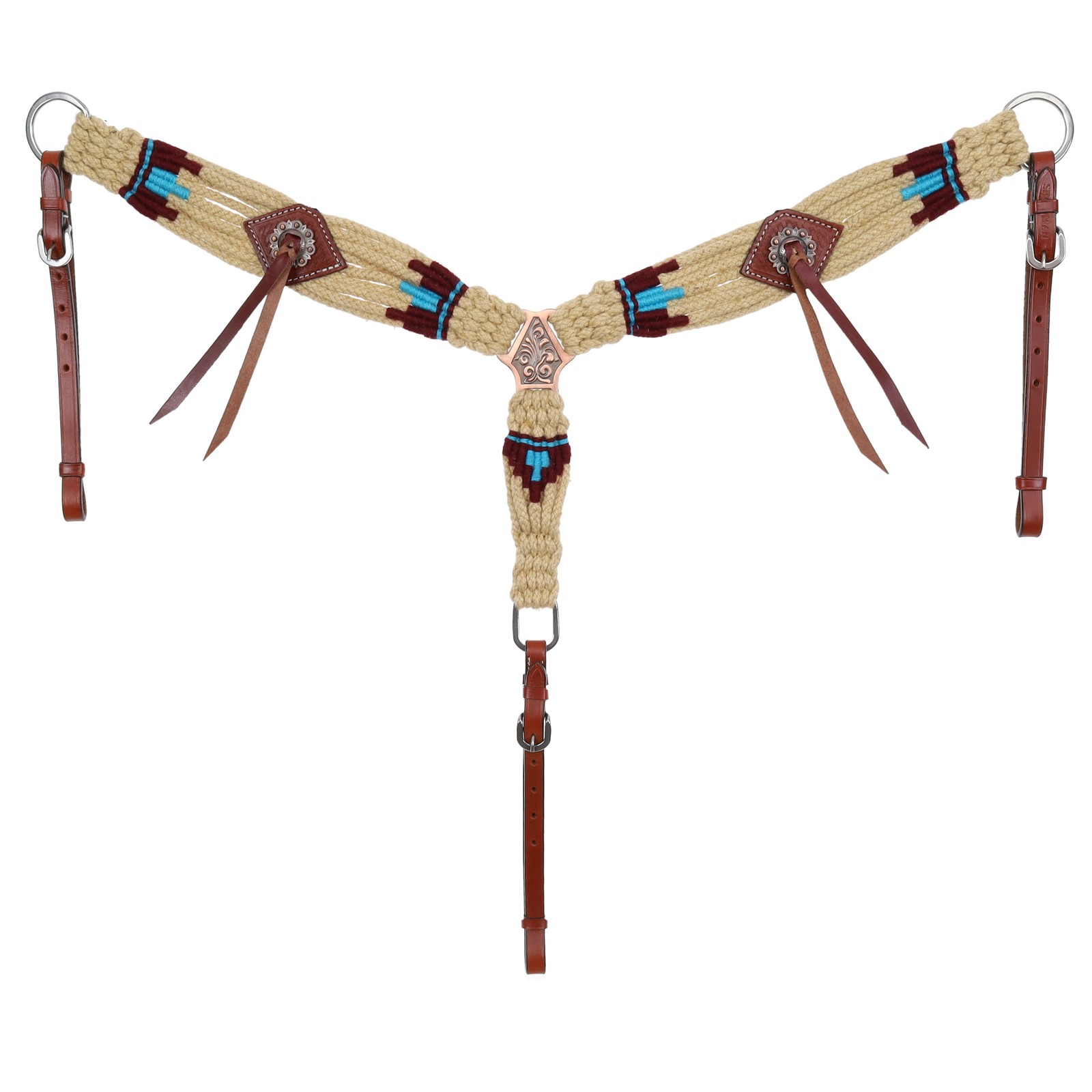 Showman Sand & Sky Mohair Single Ear Headstall & Breast Collar Set