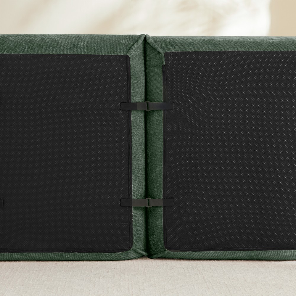 Harrison Velvet Green Sofa Compressed Couch w/ Modular Design - 39.37"L