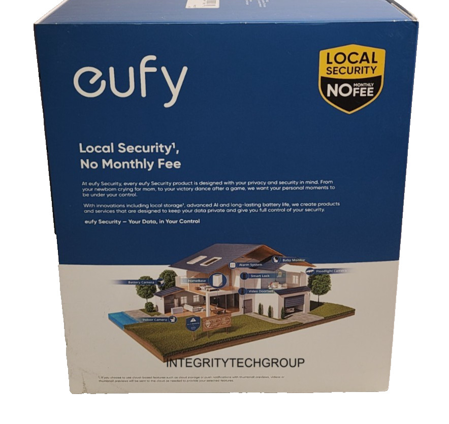 Eufy E30 2K Hardwired Floodlight Camera Pan Tilt Lens White, NEW/SEALED