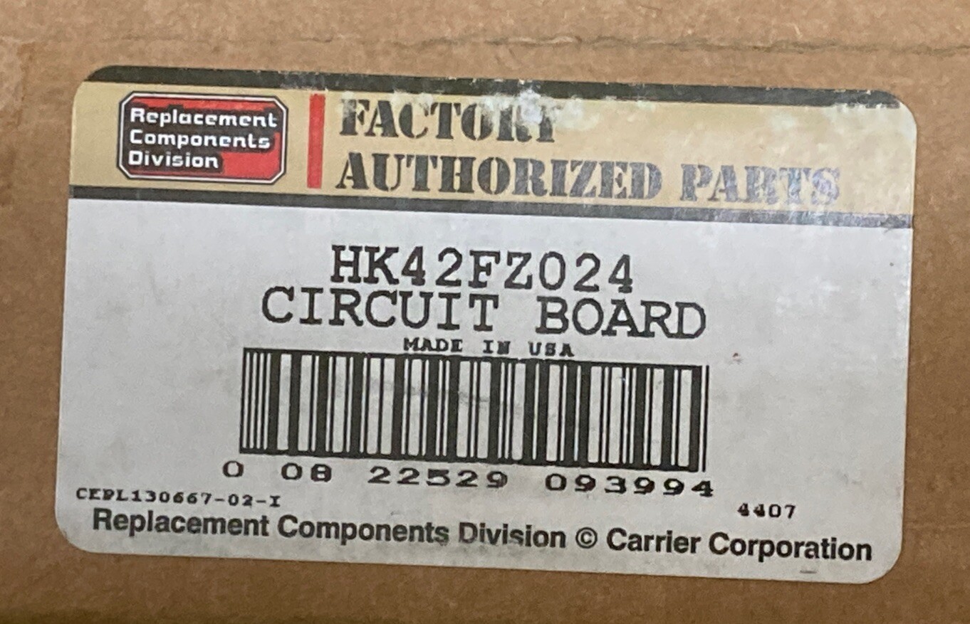 NEW! Furnace Control Circuit Board #CEPL130667-02 and #HK42FZ024 CARRIER BRYANT
