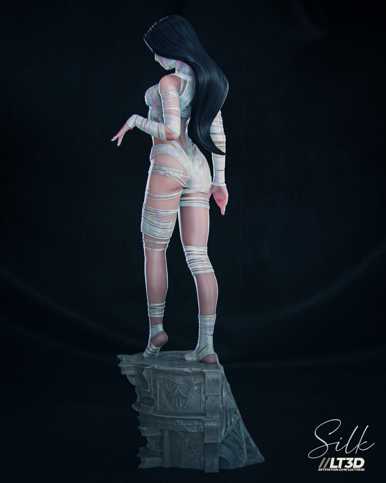 Silk (1) Unpainted 1/6 resin model kit and base abe
