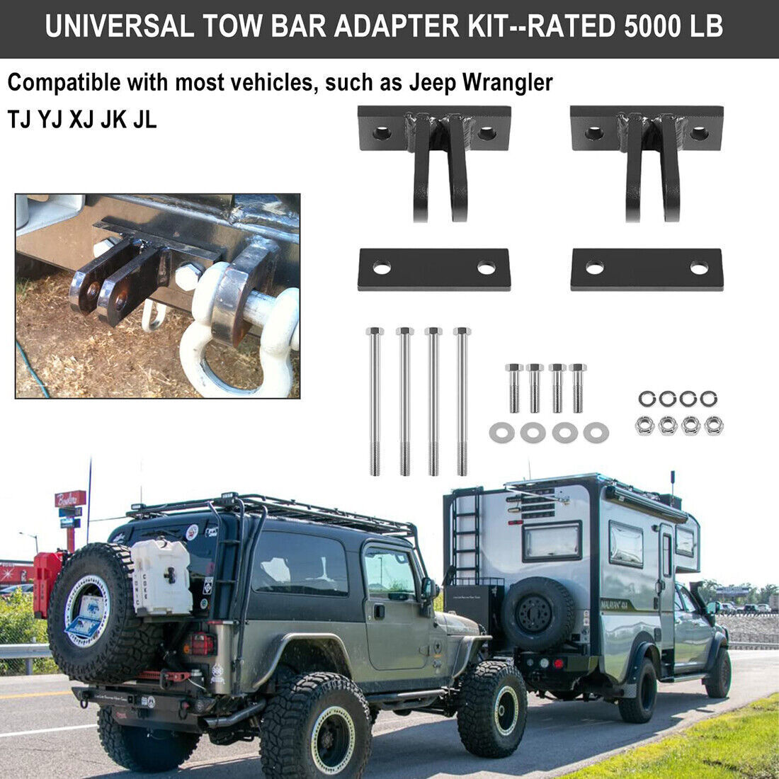 BX88230 Universal Base Tow Bar Purpose Adapter Bracket Kit for Blue Ox Tow Bars