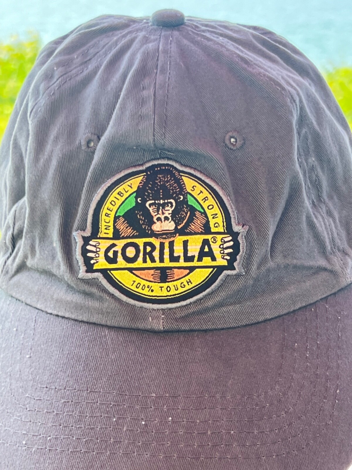 Gorilla Tape Logo on Gray Cotton Hat Cap Hook Loop Good Condition