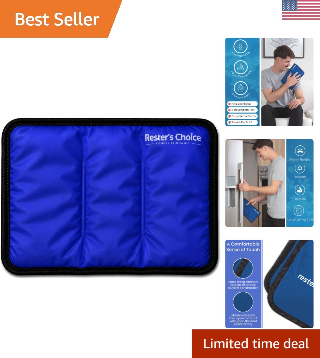 Durable Medium Gel Ice Pack 7"x12" – Leak-Resistant Cold Therapy for Swelling
