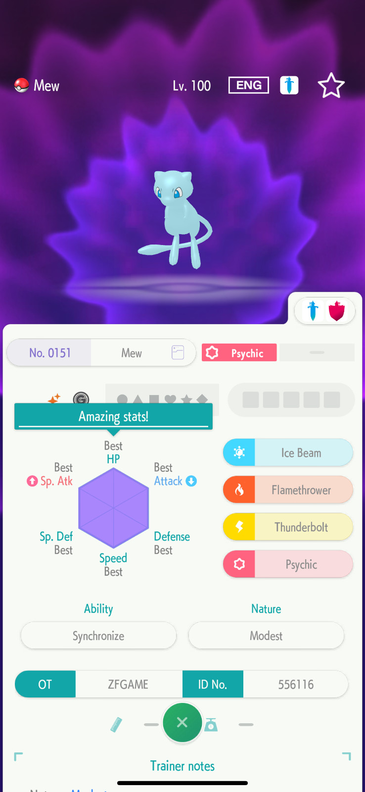 ✨6IV SHINY Mew + EVS🚀 POKEMON HOME✨Champions✨Online delivery⚡